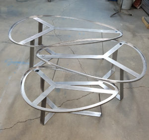 stainless steel set of 3 coffee table bases