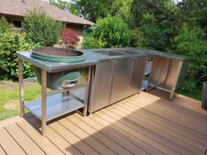 stainless steel Egg BBQ station