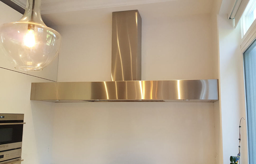 stainless steel modern sleek cooking hood